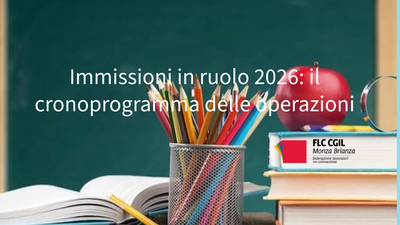 Immissioni in ruolo 2026: il cronoprogramma delle operazioni